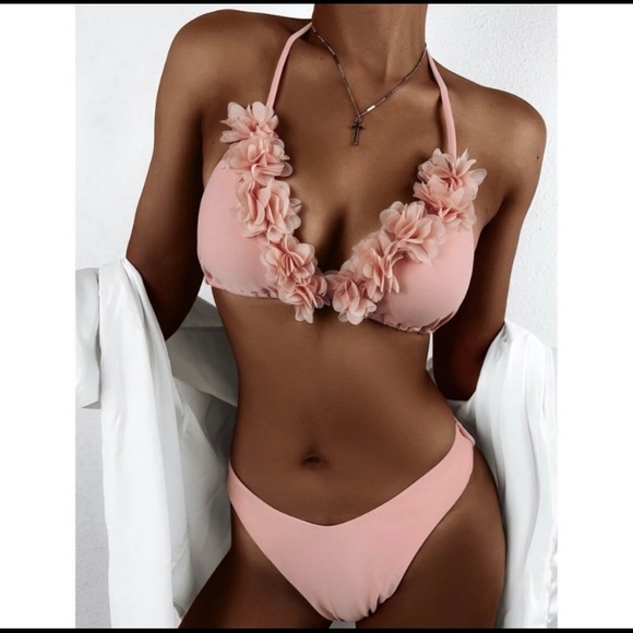 KismetsKloset Other - The CHARITY Flower Blush-Pink Bikini